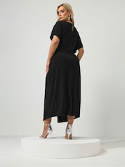 Yours Curve Black London Knot Front Dress - Image 3 of 6