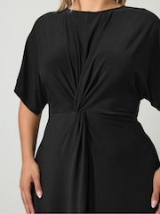 Yours Curve Black London Knot Front Dress - Image 4 of 6