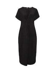 Yours Curve Black London Knot Front Dress - Image 5 of 6