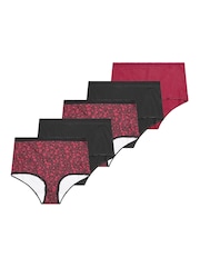 Punainen - Yours Curve Full Lyhyet alushousut 5 Pack - Kuva 1 / 9