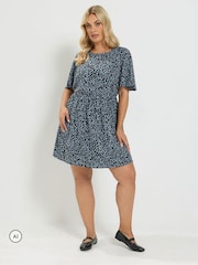 Yours Curve Blue Short Dress - Image 1 of 6