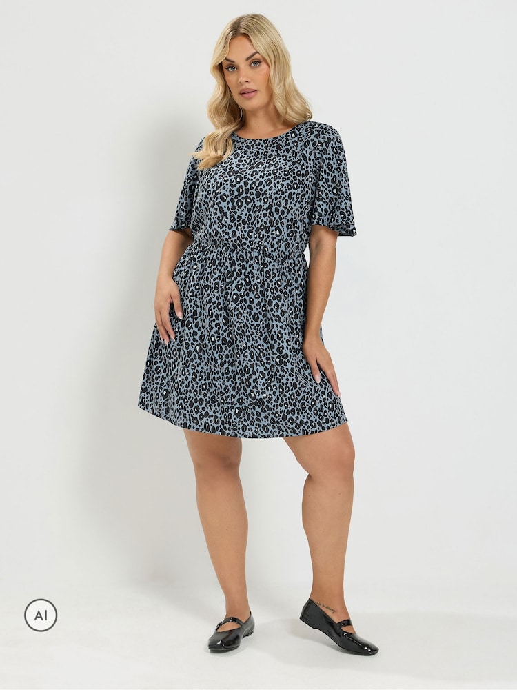 Yours Curve Blue Short Dress - Image 1 of 6 Yours Curve Blue Short Dress - Image 1 of 6
