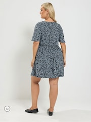 Yours Curve Blue Short Dress - Image 3 of 6