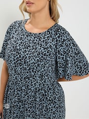 Yours Curve Blue Short Dress - Image 4 of 6
