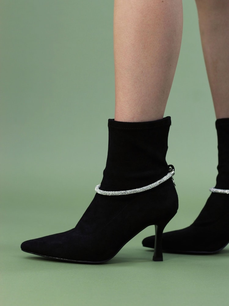 Lunar Trenza Black Ankle Boots - Image 1 of 8