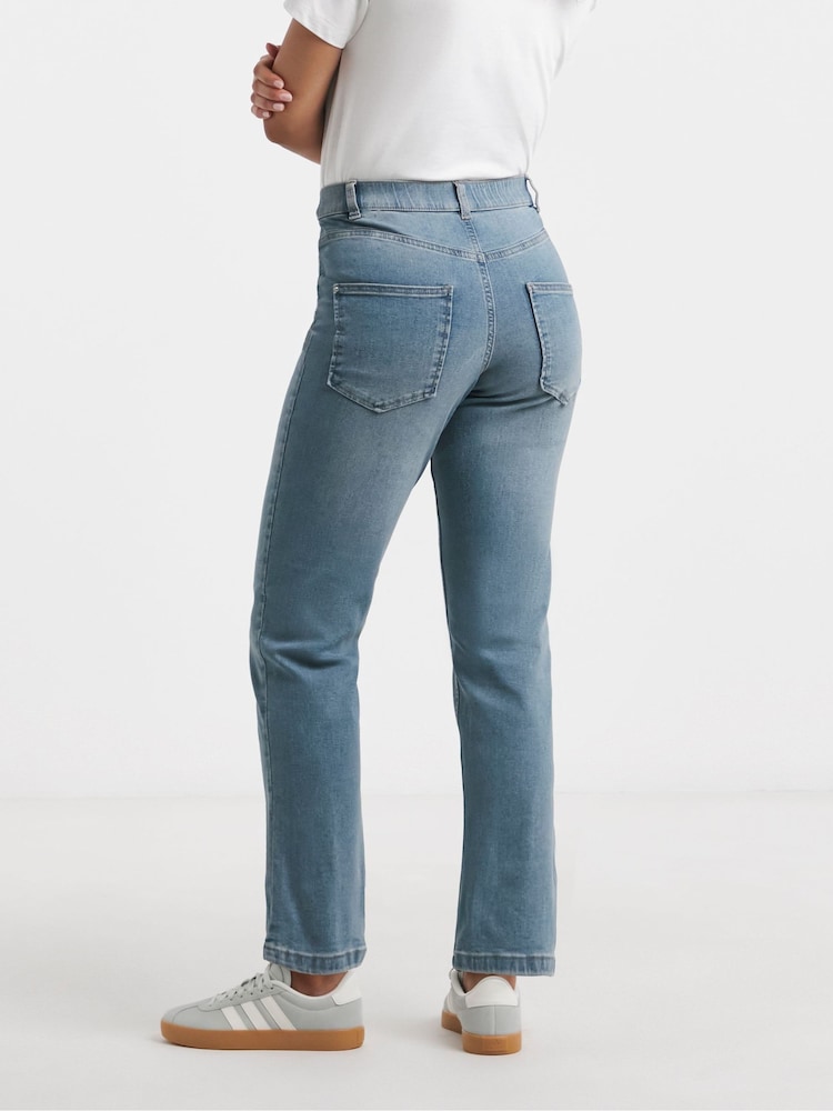 Simply Be Light Blue Authentic 24/7 Mid Boyfriend Jeans - Image 2 of 4