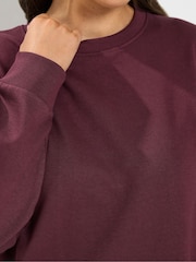 Yours Curve Red Crew Neck Sweatshirt & Wide Leg Joggers Set - Image 3 of 6