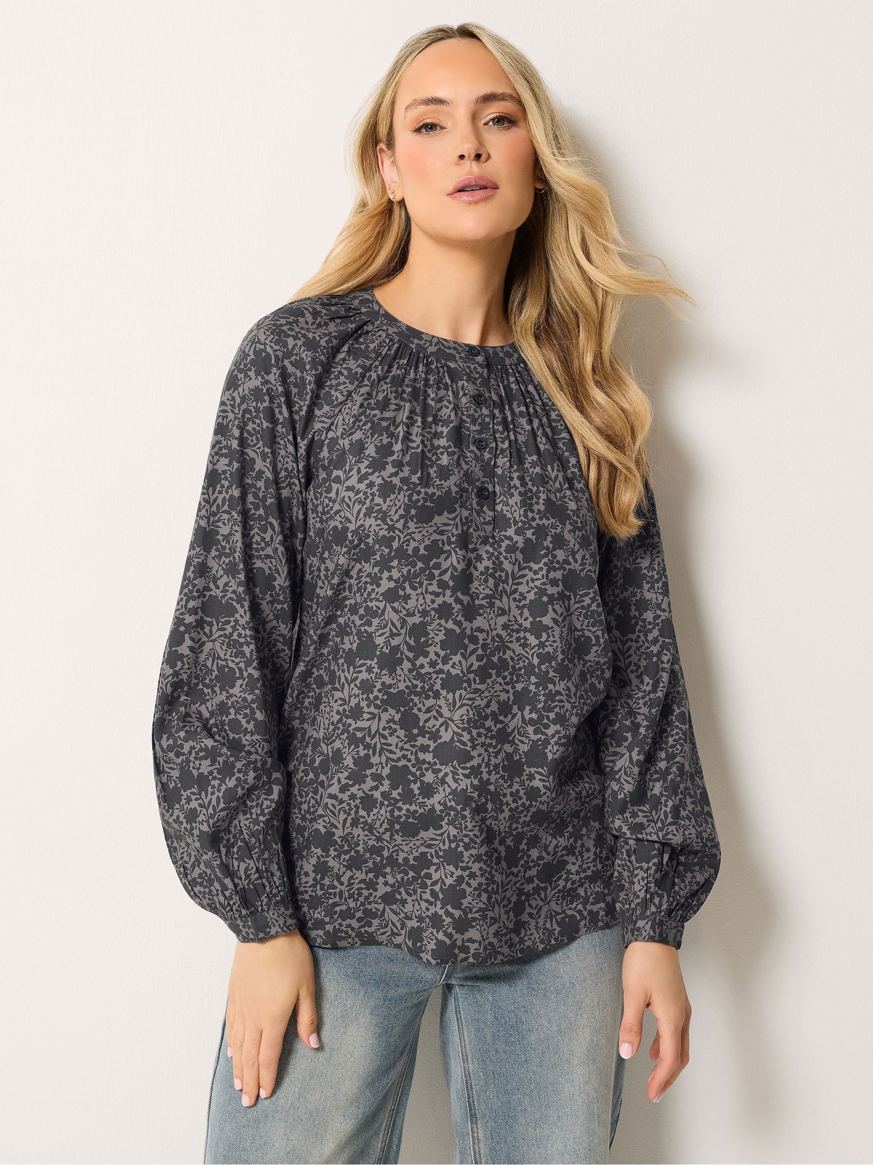 Long Tall Sally Women's Tall Placket Blouse in Grey | Size: 24 - Image 2
