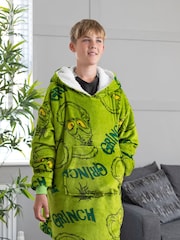 Vanilla Underground Green Grinch Kids Blanket Hoodie - Image 1 of 5