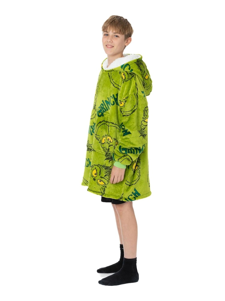 Vanilla Underground Green Grinch Kids Blanket Hoodie - Image 5 of 5