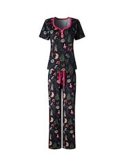 Joe Browns Wild Woodland Print Jersey Pyjamas Set - صورة 5 من 7