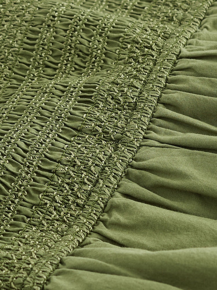 Khaki Green Shirred Bandeau Broderie Jumpsuit - Image 7 of 7