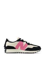 New Balance Black/Pink Girls 327 Trainers - Image 1 of 9