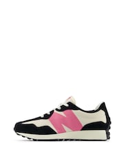 New Balance Black/Pink Girls 327 Trainers - Image 2 of 9