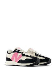 New Balance Black/Pink Girls 327 Trainers - Image 4 of 9