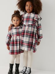 Cream/Red Tartan Ruffle Check Dress (3-16yrs) - Image 6 of 8