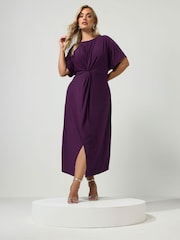 Yours Curve Red London Knot Front Dress - Image 1 of 6