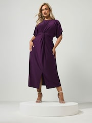 Yours Curve Red London Knot Front Dress - Image 2 of 6