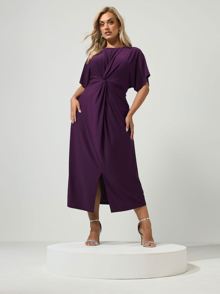 Yours Curve Red London Knot Front Dress - Image 2 of 6