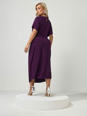 Yours Curve Red London Knot Front Dress - Image 3 of 6