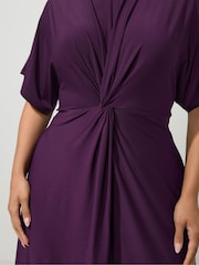 Yours Curve Red London Knot Front Dress - Image 4 of 6
