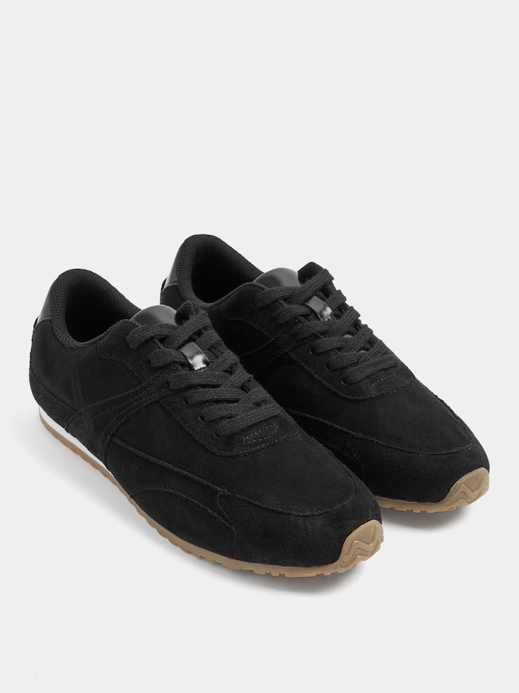 Yours Curve Black Extra Wide Fit Slim Sole Trainers - Image 2 of 5 Yours Curve Black Extra Wide Fit Slim Sole Trainers - Image 2 of 5