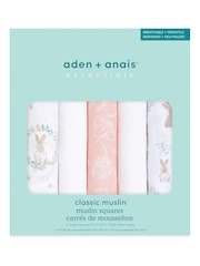 Розовый - Набор из 5 муслиновых пеленок Aden + Anais Essentials - Изображение 2 2