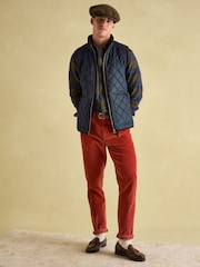 Joules Maynard Navy Blue Diamond Quilted Gilet - Image 3 of 8