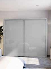 Wiemann Grey Peyton Glass Sliding 2.6m Sliding Semi Fitted Wardrobe - Image 1 of 6
