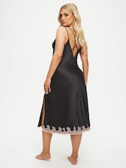 Ann Summers Black Satin Sorella Maxi Chemise Nightie - Image 3 of 4