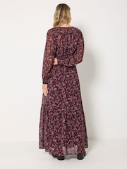 Long Tall Sally Red Floral Sheer Maxi Dress - Image 3 of 6