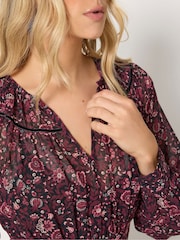 Long Tall Sally Red Floral Sheer Maxi Dress - Image 4 of 6