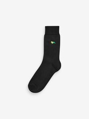 Black Ombre Animal Fun Embroidered Socks 5 Pack - Image 5 of 7