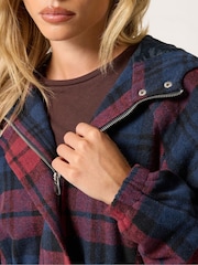PixieGirl Petite Red Check Brushed Parka Jacket - Image 4 of 6
