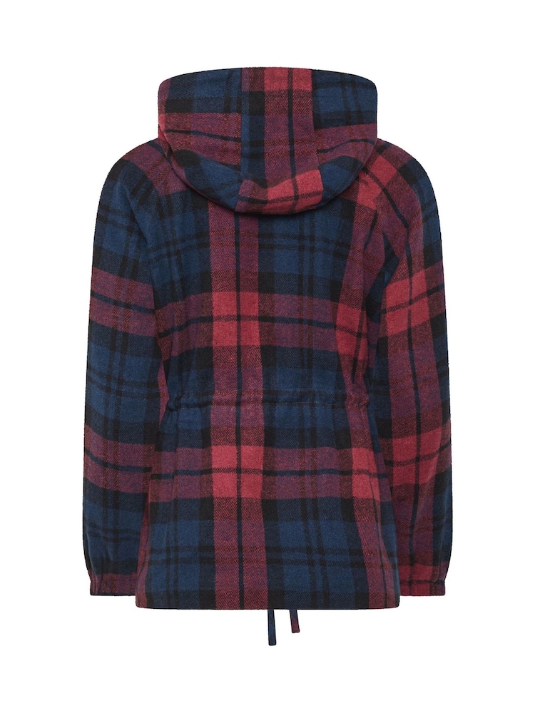 PixieGirl Petite Red Check Brushed Parka Jacket - Image 6 of 6 PixieGirl Petite Red Check Brushed Parka Jacket - Image 6 of 6