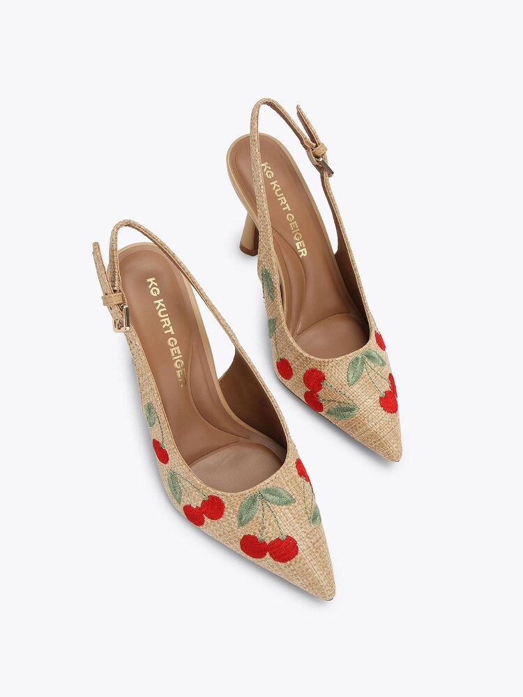 KG Kurt Geiger Cream Adina Embroidery Pumps - Image 2 of 4