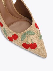 KG Kurt Geiger Cream Adina Embroidery Pumps - Image 4 of 4