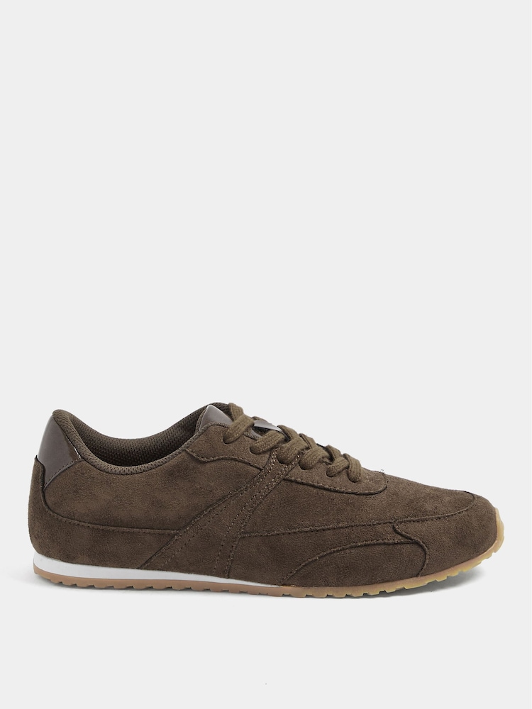 Yours Curve Brown Extra Wide Fit Slim Sole Trainers - Image 2 of 4 Yours Curve Brown Extra Wide Fit Slim Sole Trainers - Image 2 of 4