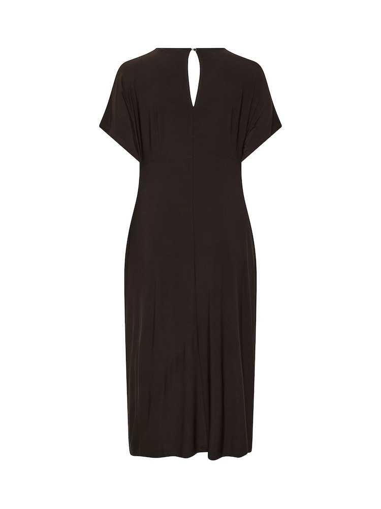 Yours Curve Brown London Knot Front Dress - Image 6 of 6