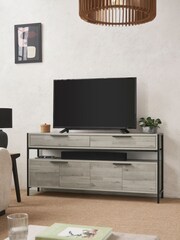 Grey Bronx Up to 65 inch, Soundbar Oak Effect TV Unit - Image 1 of 8
