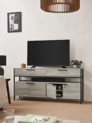Grey Bronx Up to 65 inch, Soundbar Oak Effect TV Unit - Image 2 of 8
