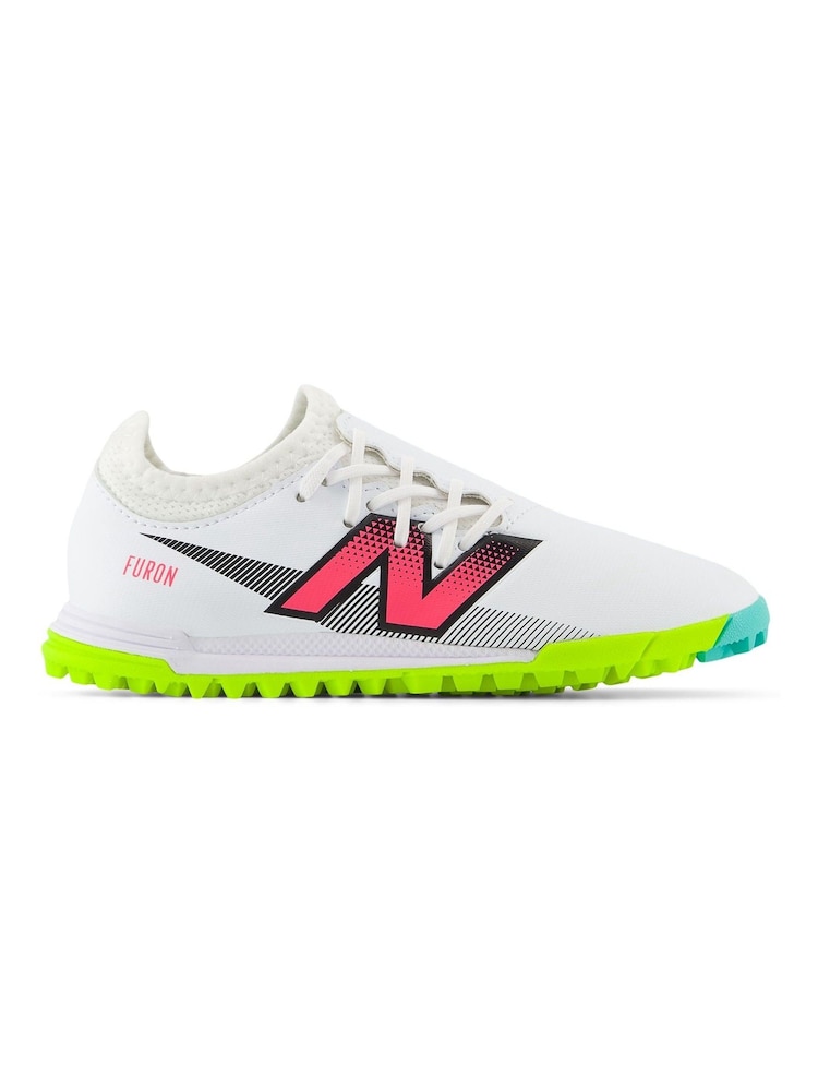 New Balance White Kids Furon Dispatch Astro Turf Ground v7+ Football Boots - Image 1 of 7