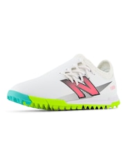 New Balance White Kids Furon Dispatch Astro Turf Ground v7+ Football Boots - Image 4 of 7