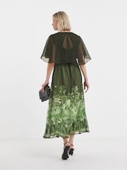 Joanna Hope Green Tea Dress With Cape Detailing - Image 2 of 4
