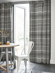 Grey Cosy Check Eyelet Super Thermal Curtains - Image 3 of 6