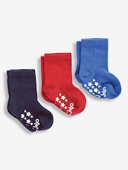 JoJo Maman Bébé Navy 3-Pack Short Cotton Socks - Image 1 of 1