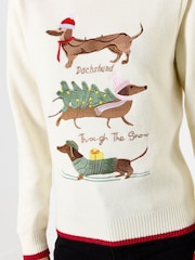 Joe Browns Darcie Dachshund Embroidered Jumper - Image 3 of 7