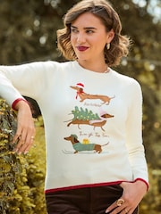 Joe Browns Darcie Dachshund Embroidered Jumper - Image 6 of 7