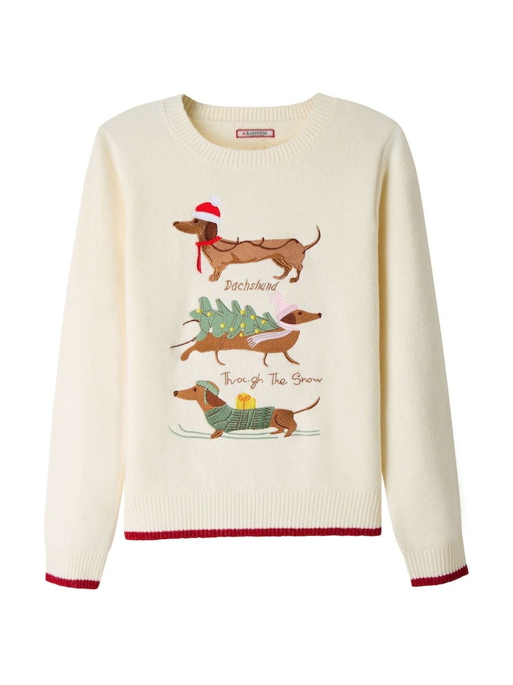 Joe Browns Darcie Dachshund Embroidered Jumper - Image 7 of 7 Joe Browns Darcie Dachshund Embroidered Jumper - Image 7 of 7