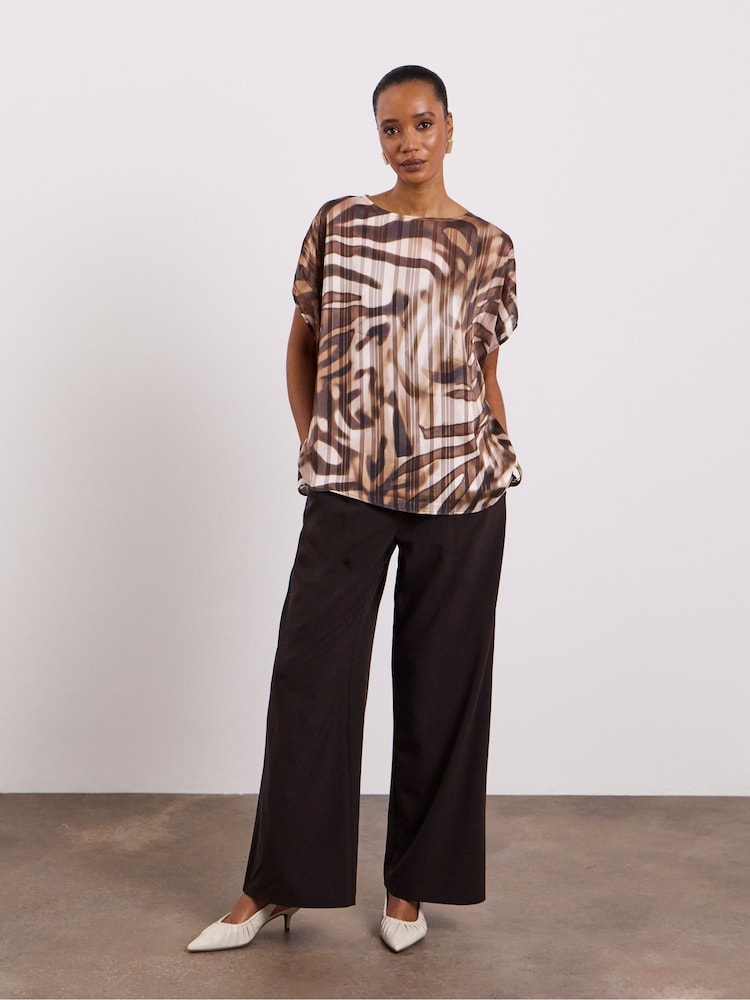 Joanna Hope Animal Animal Print Asymmetric Floaty Blouse - Image 1 of 4 Joanna Hope Animal Animal Print Asymmetric Floaty Blouse - Image 1 of 4